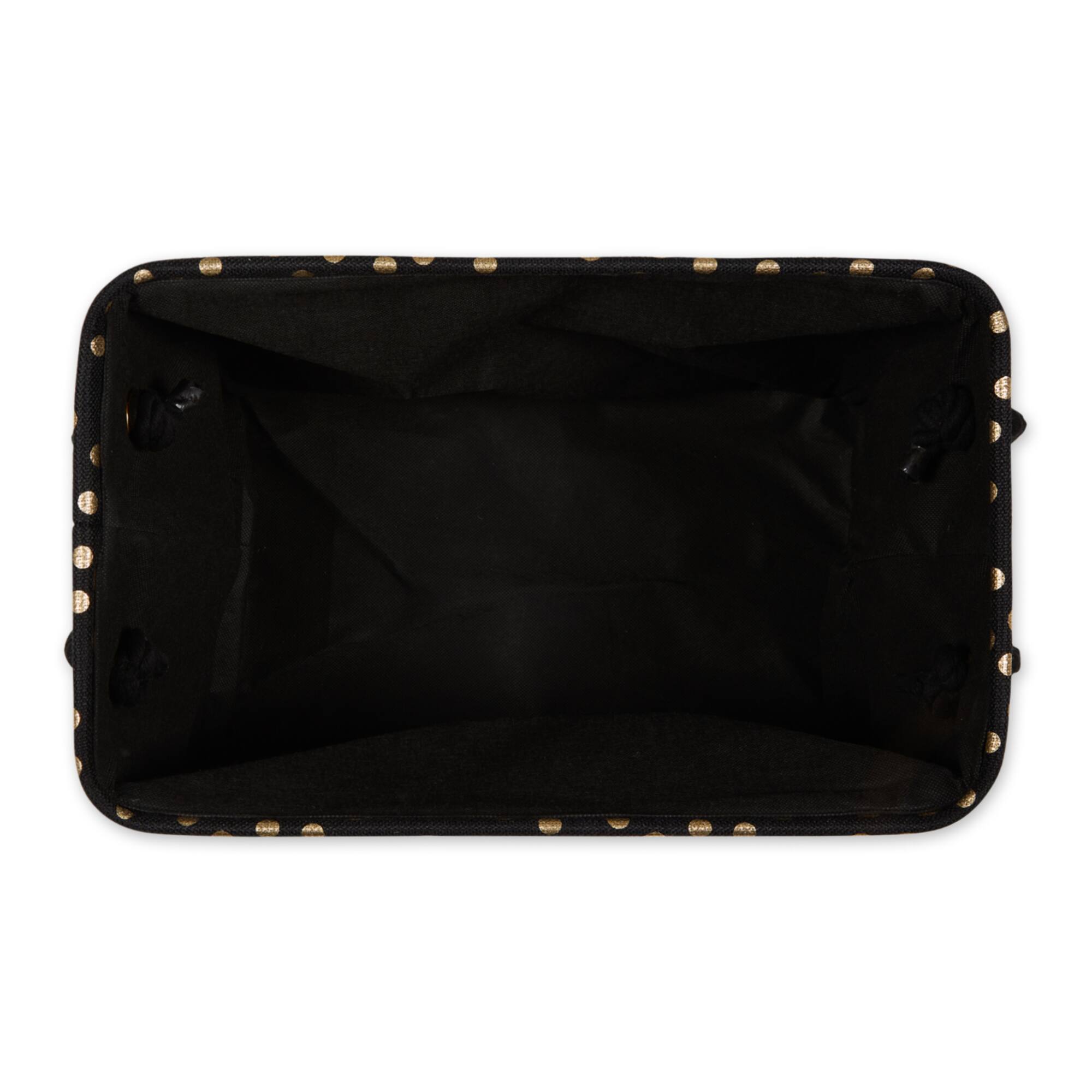 Medium Polyester Rectangle Bin With Gold Dots